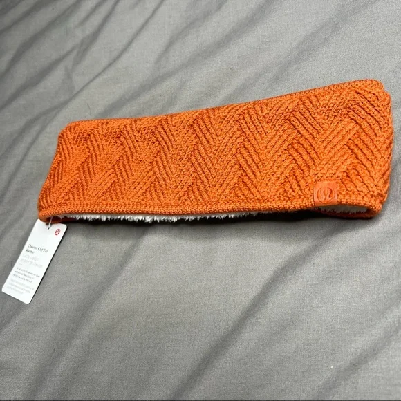 NWT Lululemon Chevron Knit Ear Warmer Canyon Orange (One Size) - Picture 6 of 10
